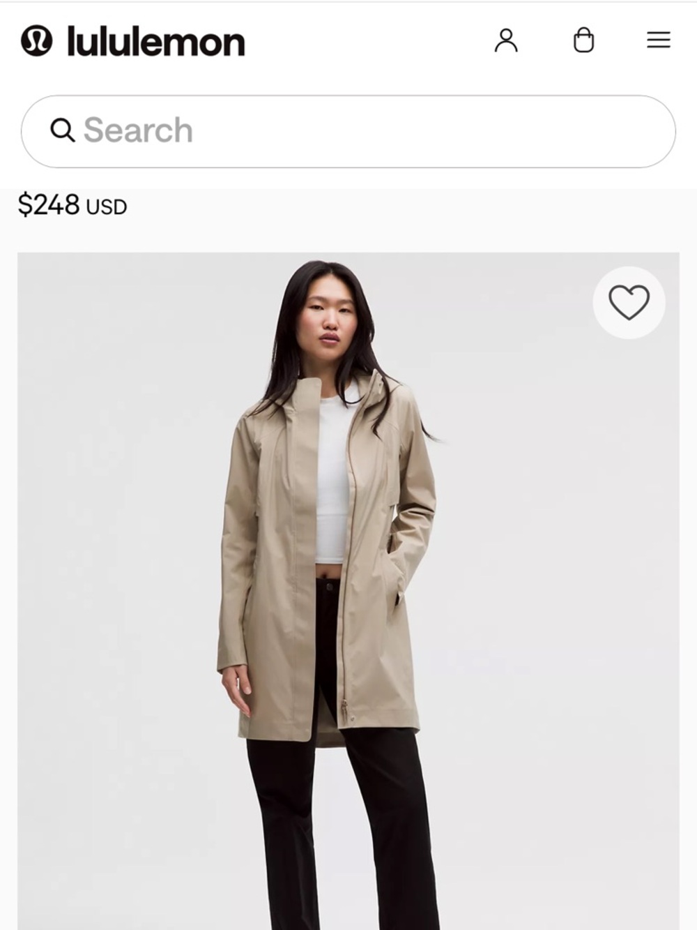 lululemon athletica Women's Beige Trench Coat